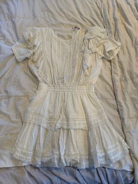 White Ruffle Tiered Dress